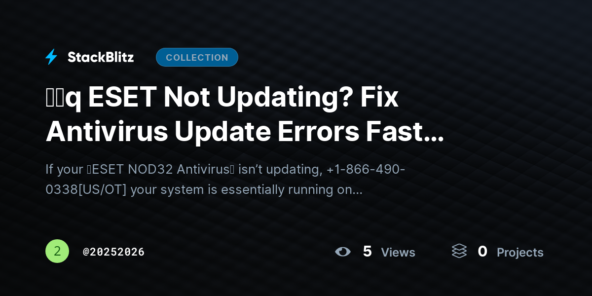 ᶠᵃq ESET Not Updating? Fix Antivirus Update Errors Fast (2026 Complete Guide) by 20252026