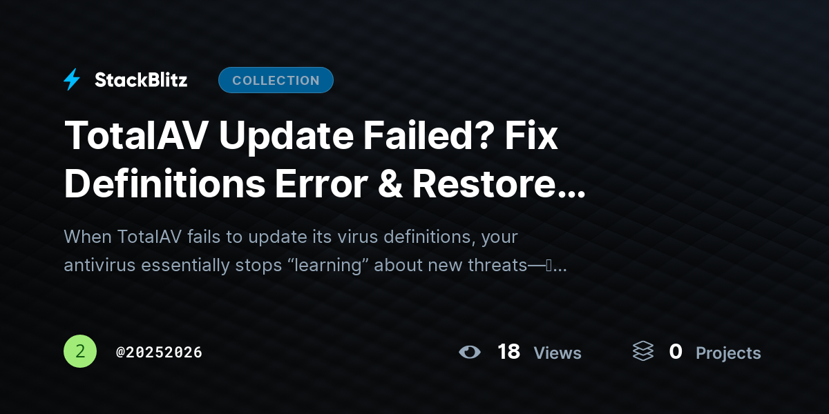 TotalAV Update Failed? Fix Definitions Error & Restore Protection by 20252026