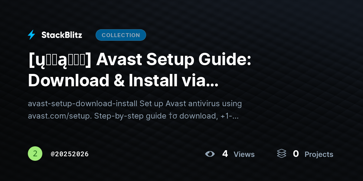 [ų℘ɖąɬɛɖ] Avast Setup Guide: Download & Install via avast.com/setup (Activation + Fixes) by 20252026
