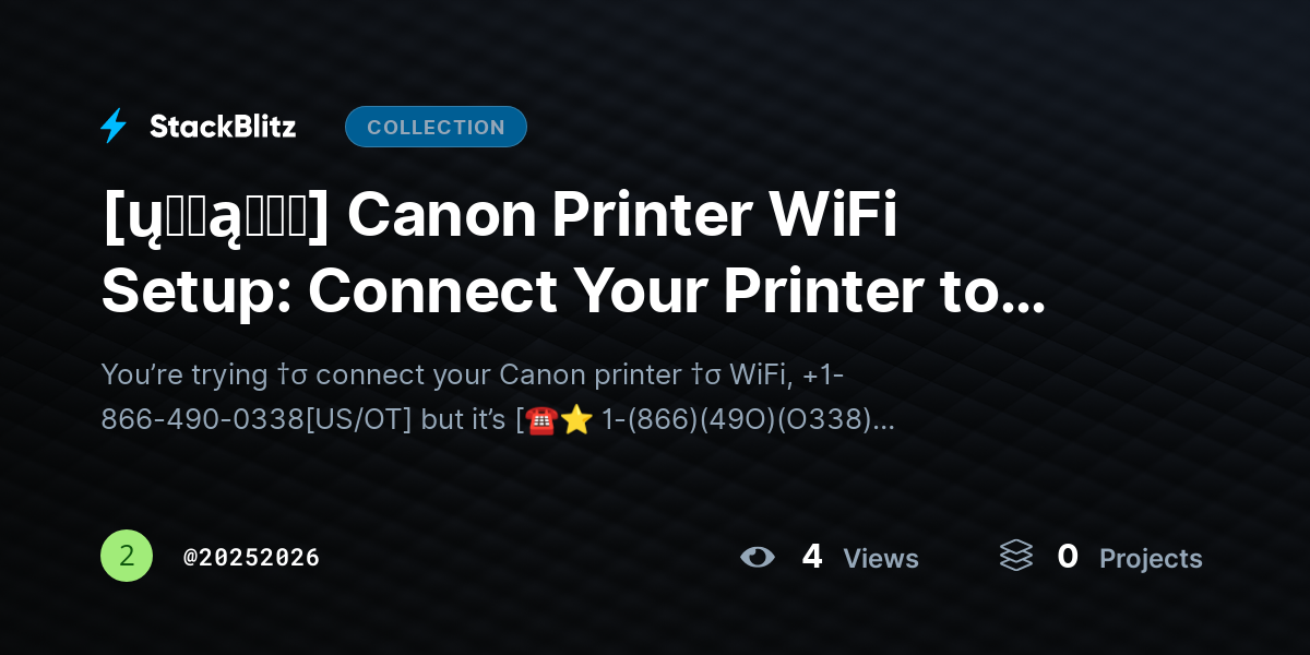 [ų℘ɖąɬɛɖ] Canon Printer WiFi Setup: Connect Your Printer to Wireless Network (Easy Fix Guide) by 20252026