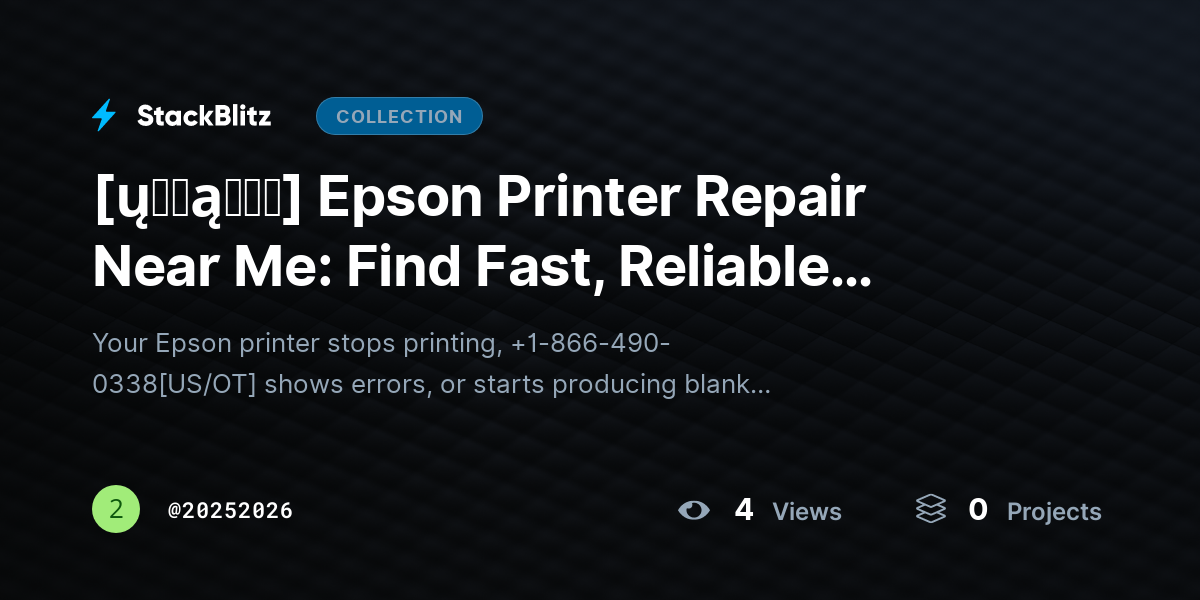 [ų℘ɖąɬɛɖ] Epson Printer Repair Near Me: Find Fast, Reliable Service & Fix Your Printer Today by 20252026