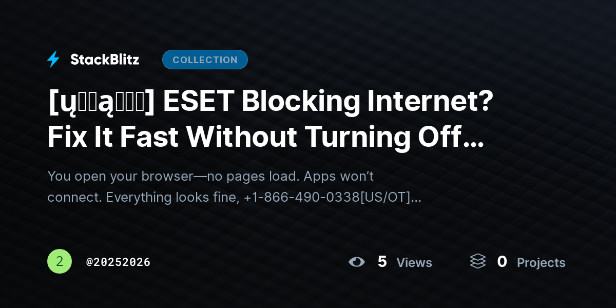 [ų℘ɖąɬɛɖ] ESET Blocking Internet? Fix It Fast Without Turning Off Protection (2026 Guide) by 20252026
