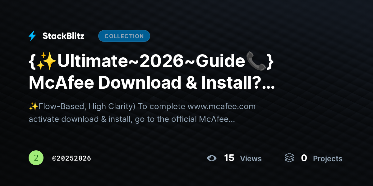 {✨Ultimate~2026~Guide📞} McAfee Download & Install? Setup & Secure Device Fast by 20252026