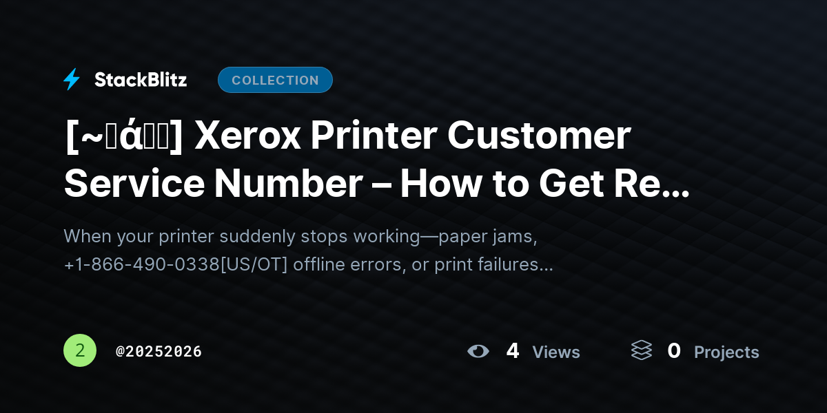 [~𝐅ά𝓠𝕤] Xerox Printer Customer Service Number – How to Get Real Support Fast (24/7 Help Guide) by 20252026