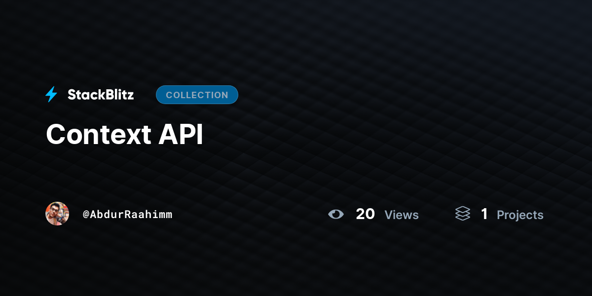 Context API by AbdurRaahimm - StackBlitz