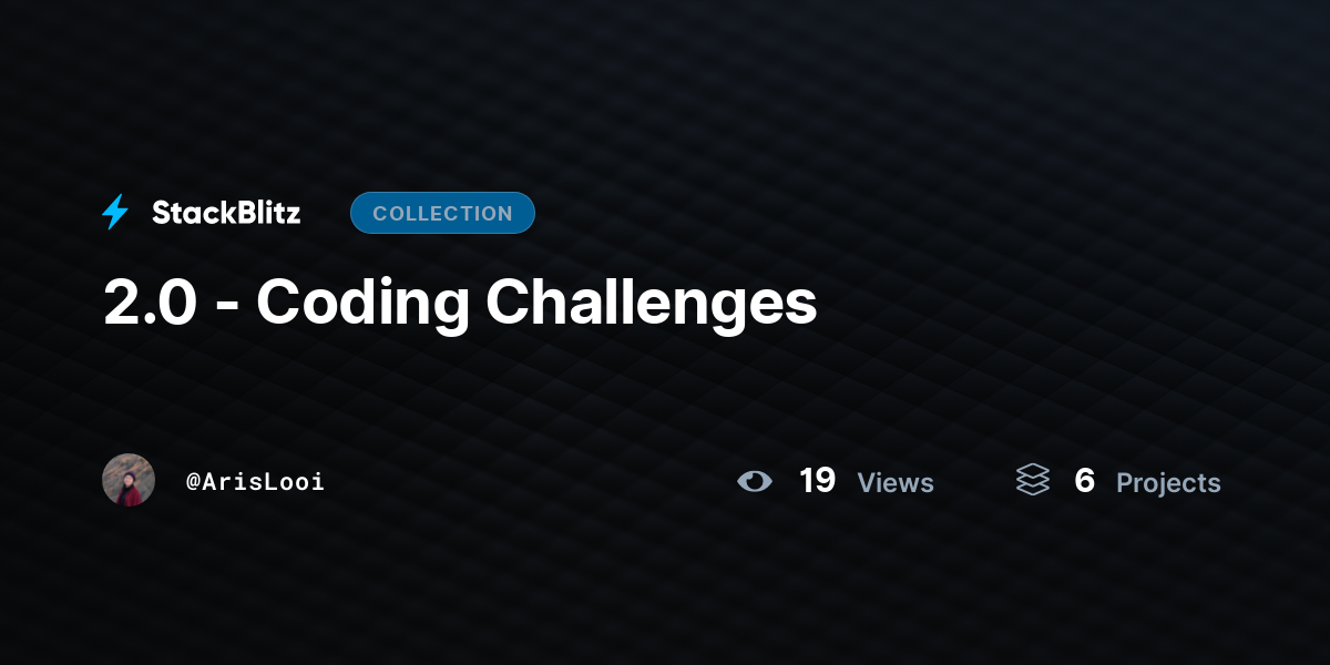 2 0 coding challenges by arislooi stackblitz