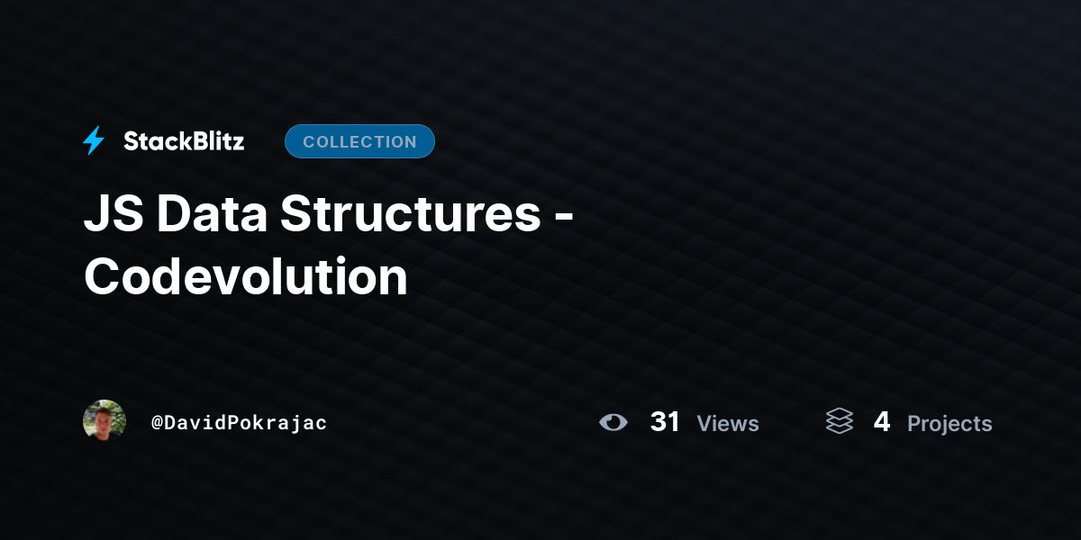 JS Data Structures - Codevolution by DavidPokrajac - StackBlitz