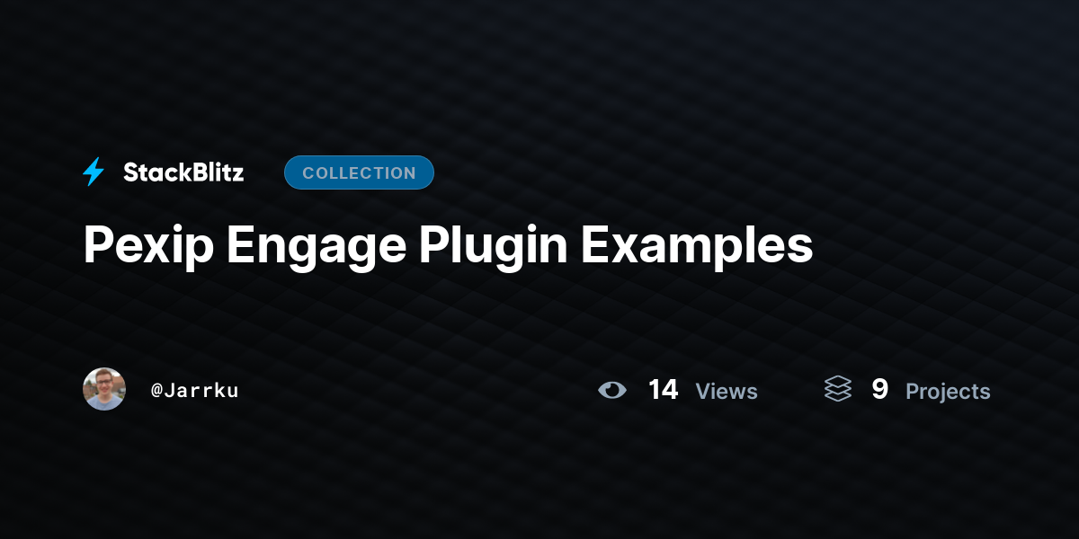 Pexip Engage Plugin Examples by Jarrku - StackBlitz