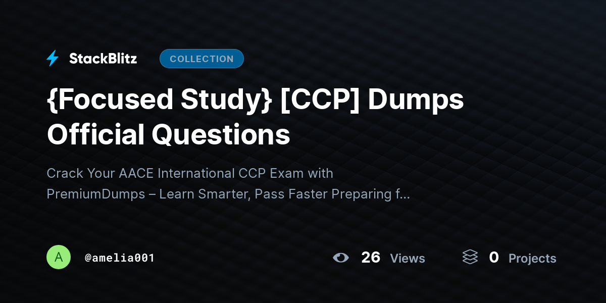 {Focused Study} [CCP] Dumps Official Questions by amelia001