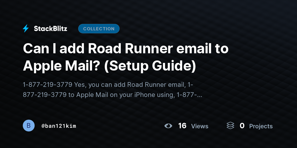 Can I add Road Runner email to Apple Mail? (Setup Guide) by ban121kim