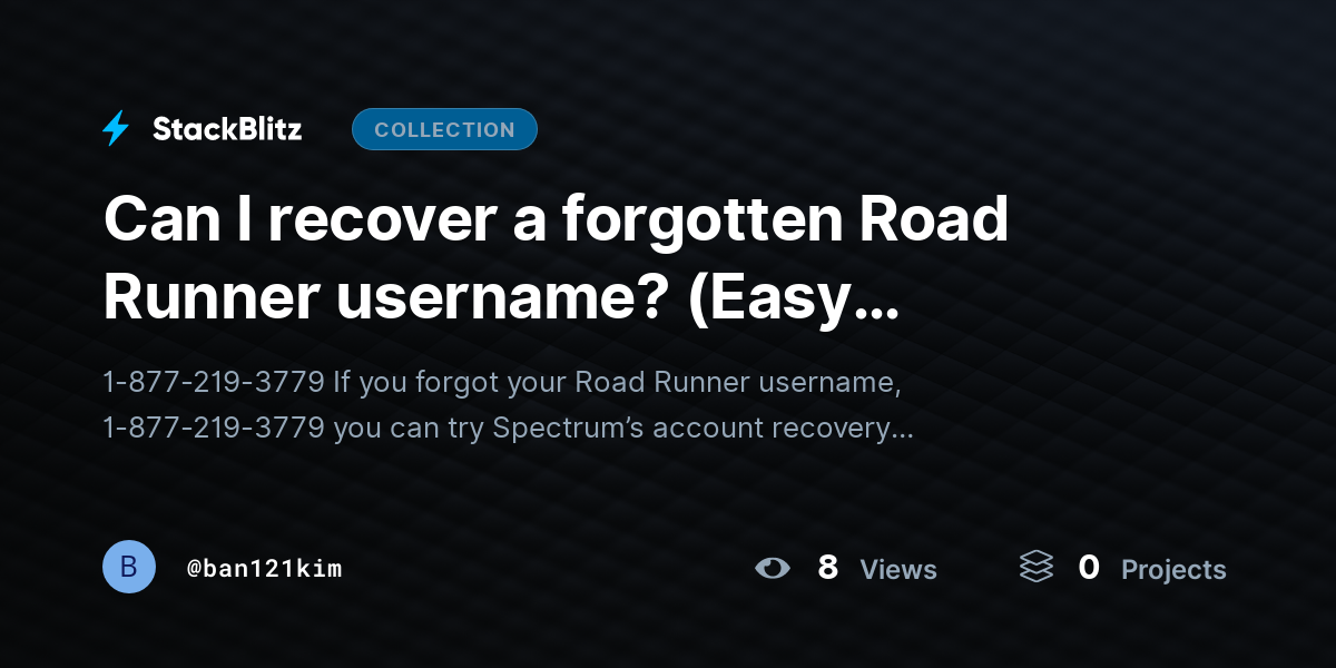 Can I recover a forgotten Road Runner username? (Easy Recovery Guide) by ban121kim