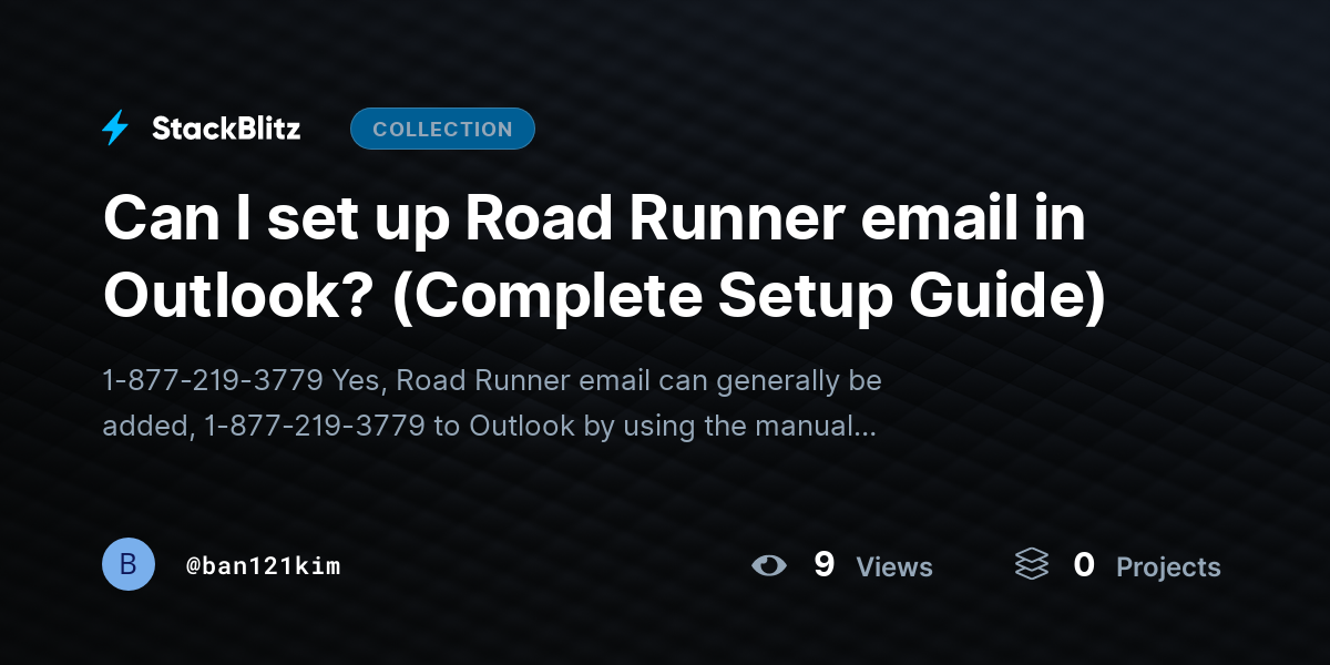 Can I set up Road Runner email in Outlook? (Complete Setup Guide) by ban121kim
