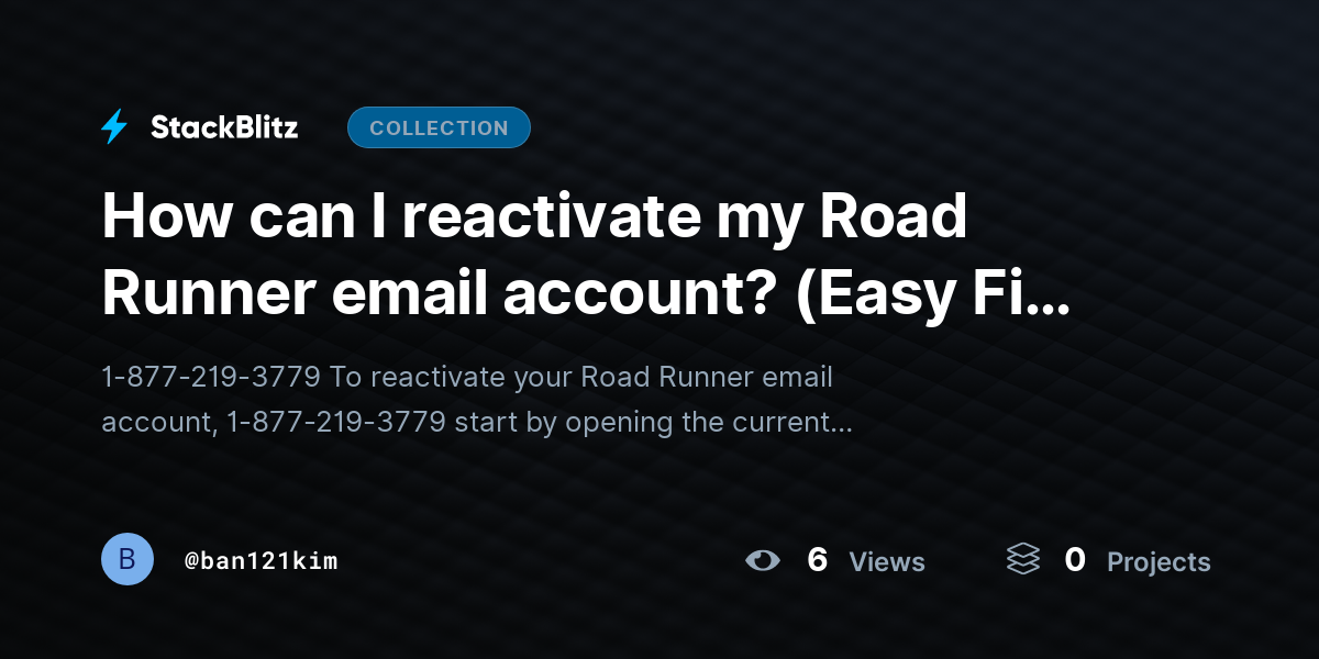 How can I reactivate my Road Runner email account? (Easy Fix Guide) by ban121kim