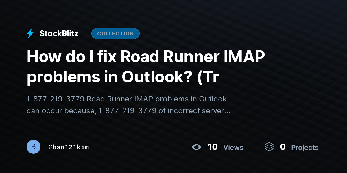 How do I fix Road Runner IMAP problems in Outlook? (Tr by ban121kim