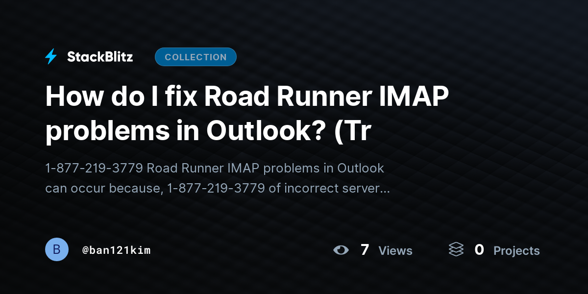 How do I fix Road Runner IMAP problems in Outlook? (Tr by ban121kim