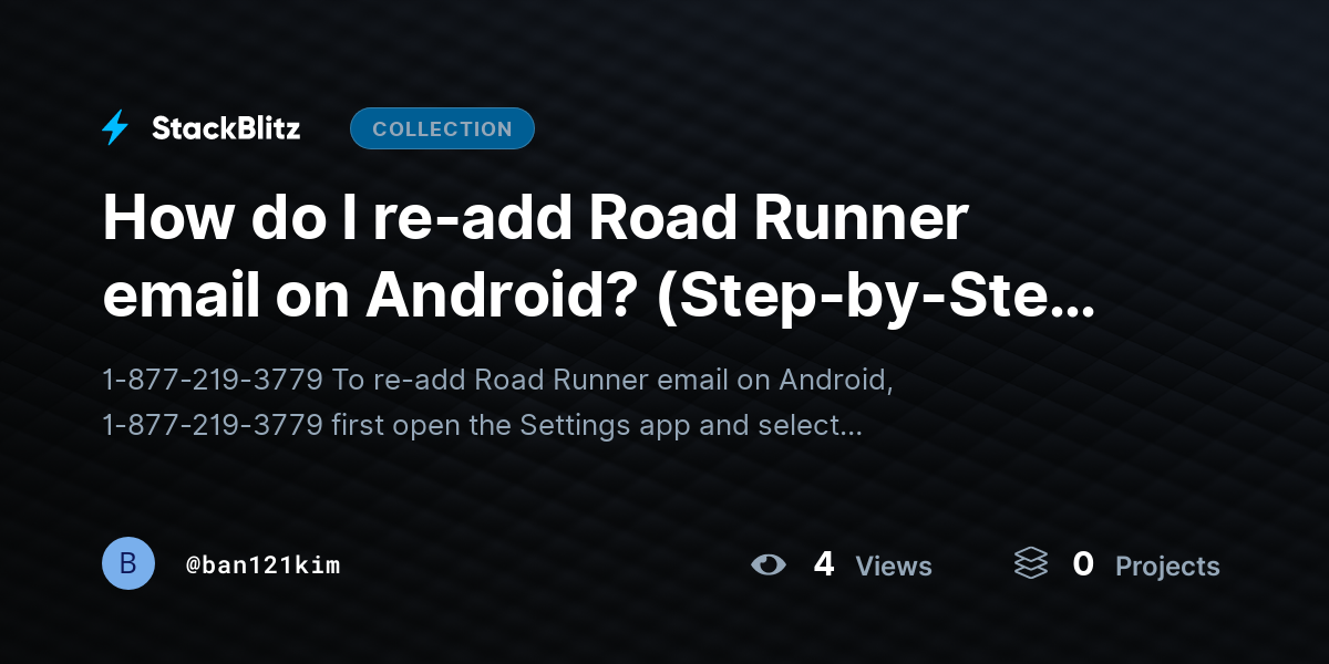 How do I re-add Road Runner email on Android? (Step-by-Step Guide) by ban121kim