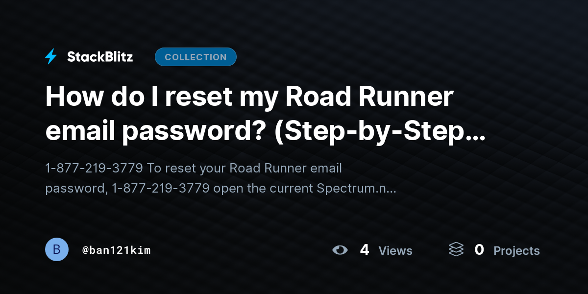How do I reset my Road Runner email password? (Step-by-Step Guide) by ban121kim