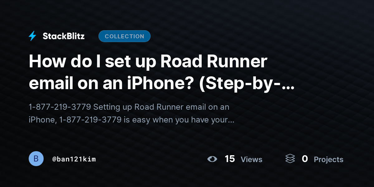 How do I set up Road Runner email on an iPhone? (Step-by-Step Setup Guide) by ban121kim