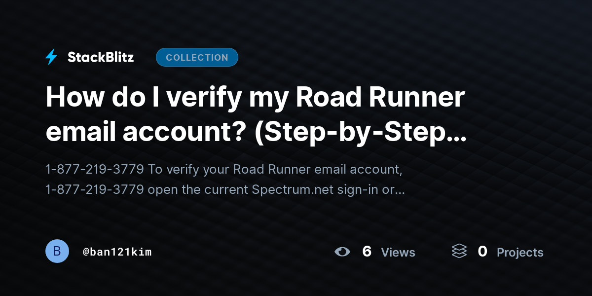 How do I verify my Road Runner email account? (Step-by-Step Guide) by ban121kim