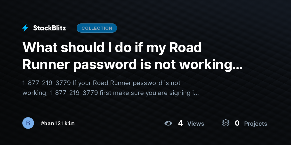 What should I do if my Road Runner password is not working? (Fix Guide) by ban121kim