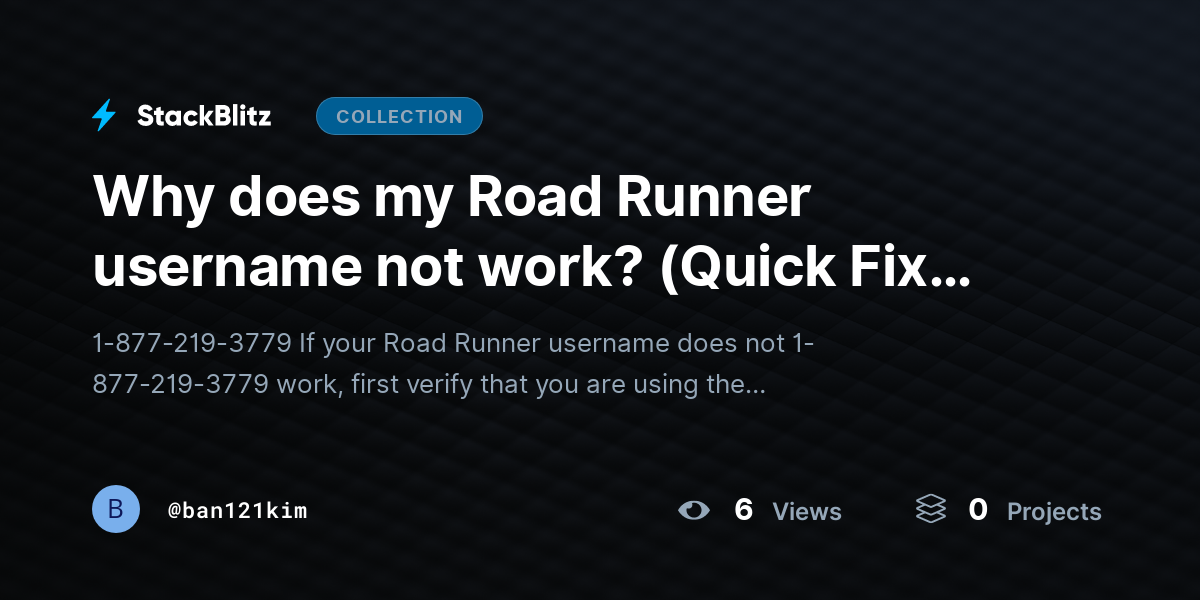 Why does my Road Runner username not work? (Quick Fix Guide) by ban121kim