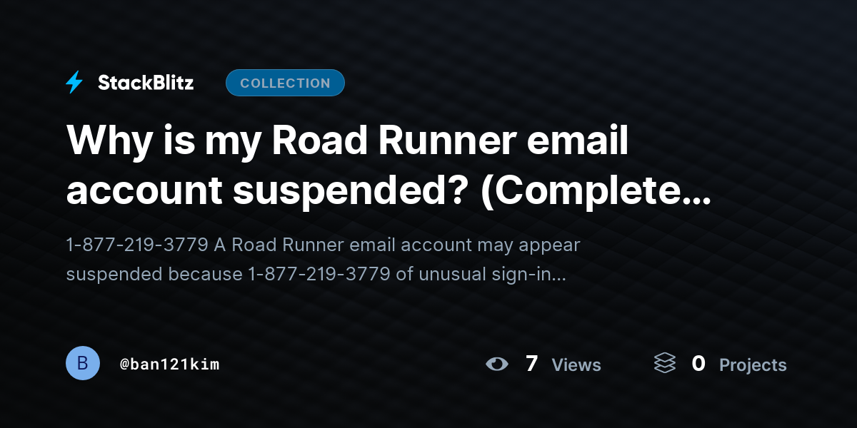 Why is my Road Runner email account suspended? (Complete Guide) by ban121kim