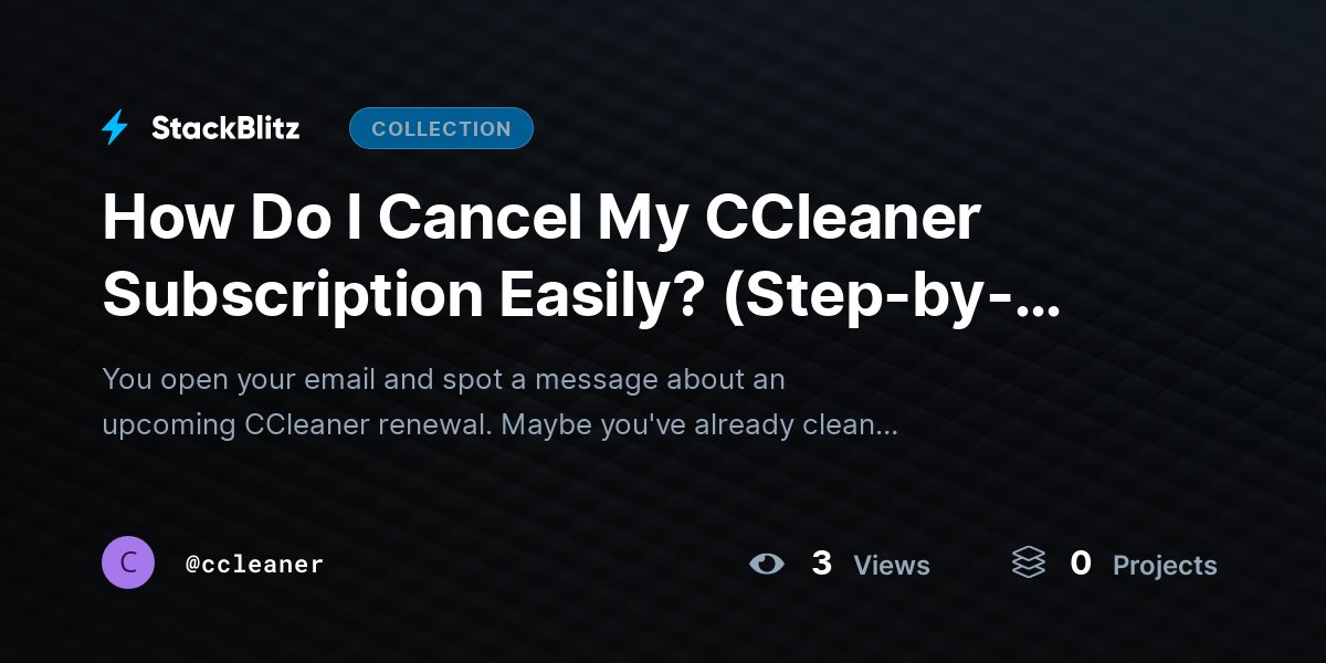 How Do I Cancel My CCleaner Subscription Easily? (Step-by-Step) by ccleaner