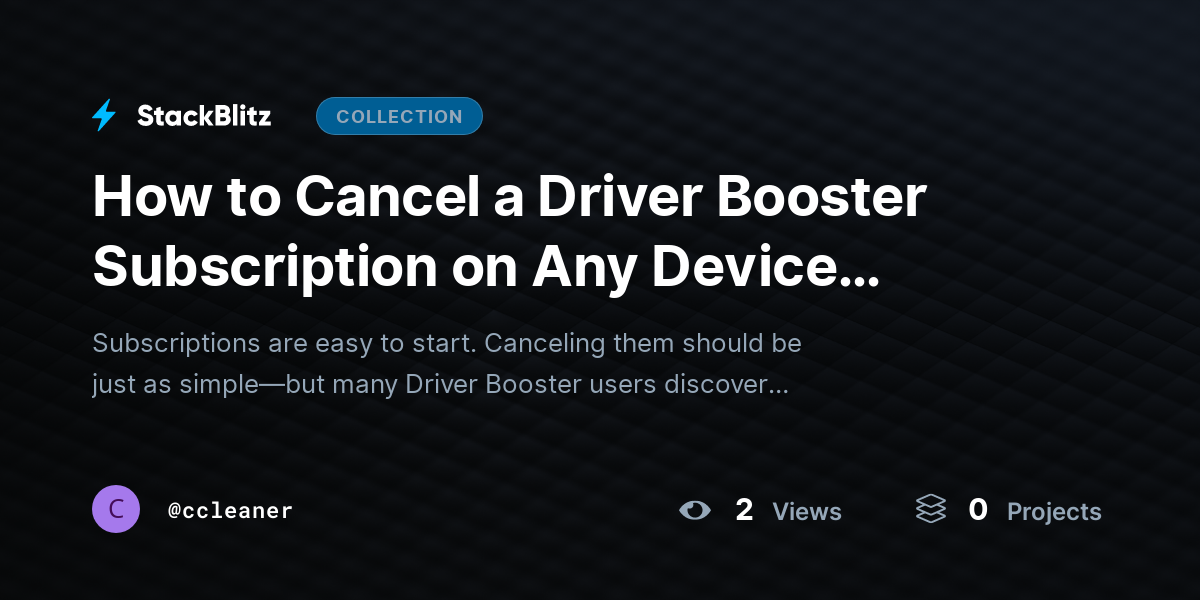 How to Cancel a Driver Booster Subscription on Any Device ~Guide by ccleaner