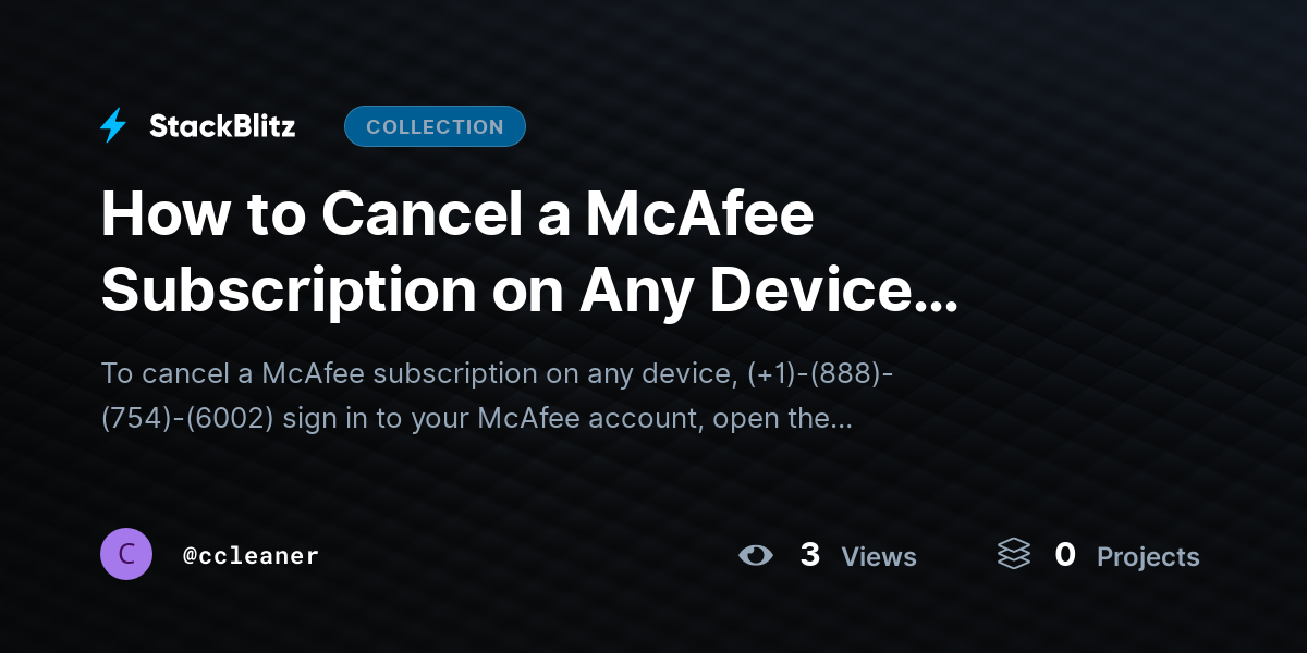 How to Cancel a McAfee Subscription on Any Device (Step-by-Step) by ccleaner