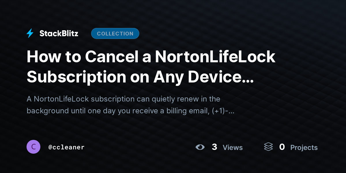 How to Cancel a NortonLifeLock Subscription on Any Device ~Guide by ccleaner