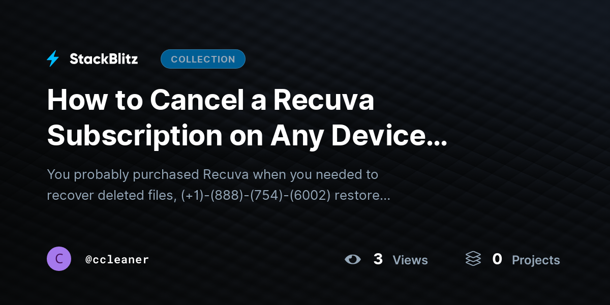 How to Cancel a Recuva Subscription on Any Device (Step-by-Step) by ccleaner