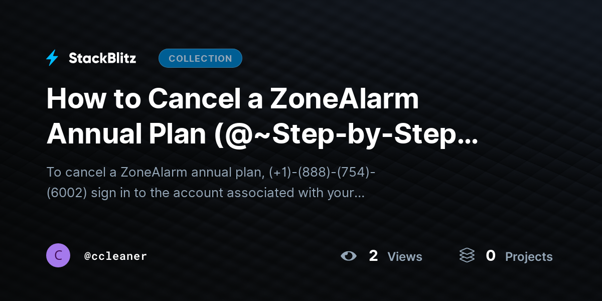 How to Cancel a ZoneAlarm Annual Plan (@~Step-by-Step Guide ~@) by ccleaner