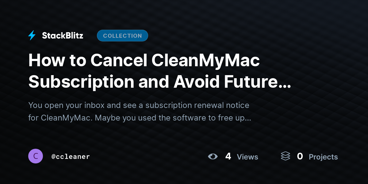 How to Cancel CleanMyMac Subscription and Avoid Future Charges by ccleaner