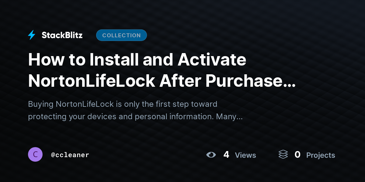 How to Install and Activate NortonLifeLock After Purchase ~Guide by ccleaner