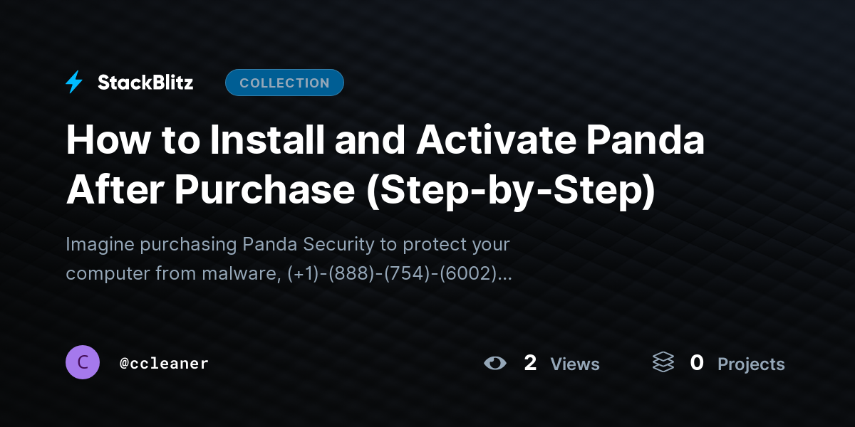 How to Install and Activate Panda After Purchase (Step-by-Step) by ccleaner