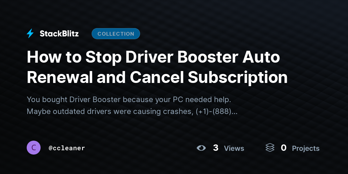 How to Stop Driver Booster Auto Renewal and Cancel Subscription by ccleaner