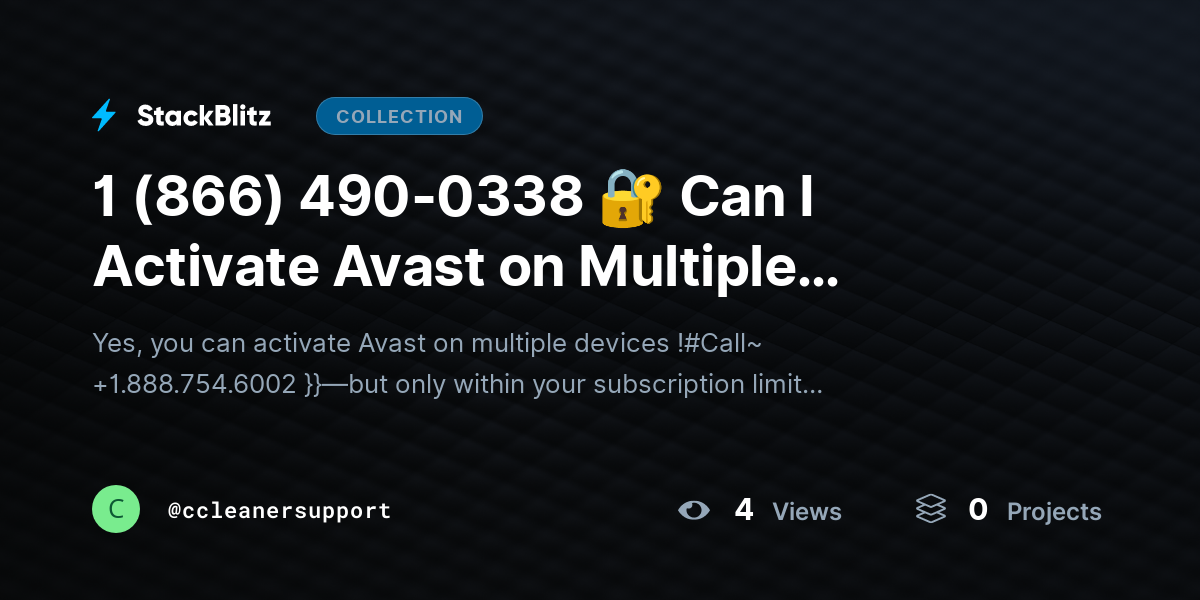 1 (866) 490-0338 🔐 Can I Activate Avast on Multiple Devices? (2026 Complete Multi-Device Guide) by ccleanersupport