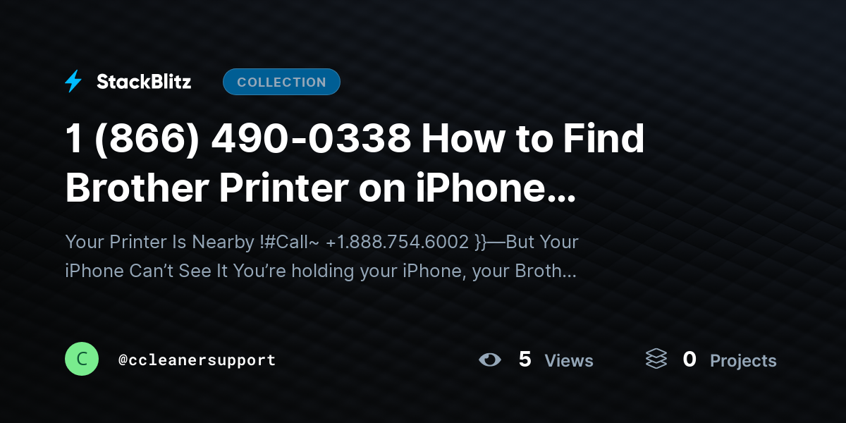 1 (866) 490-0338 How to Find Brother Printer on iPhone (Complete AirPrint + App Setup Guide) by ccleanersupport