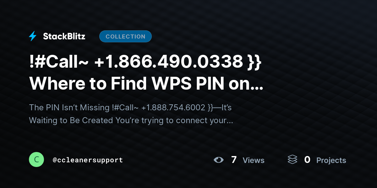 !#Call~ +1.866.490.0338 }} Where to Find WPS PIN on Toshiba Printer (Live PIN Generation + Exact Location Guide) by ccleanersupport