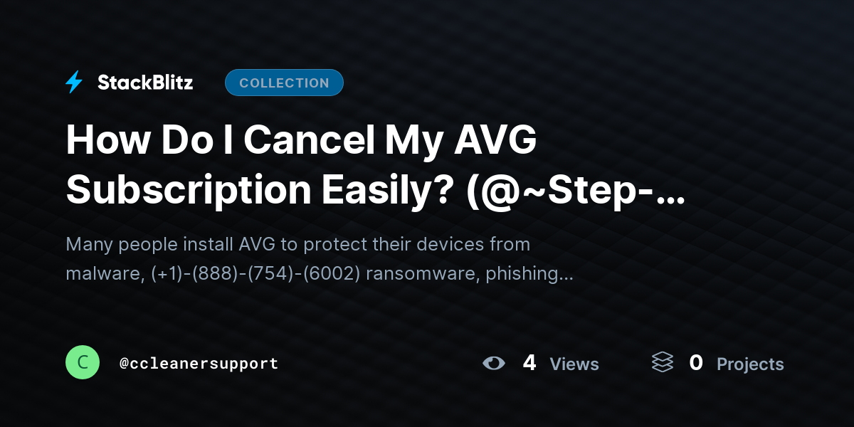 How Do I Cancel My AVG Subscription Easily? (@~Step-by-Step Guide ~@) by ccleanersupport