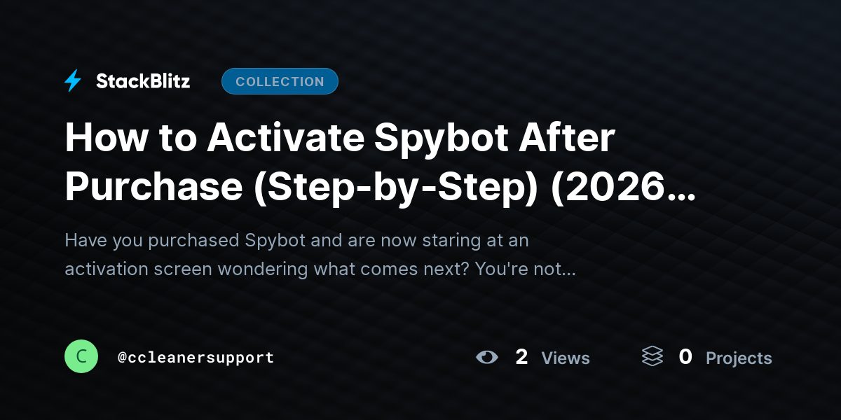 How to Activate Spybot After Purchase (Step-by-Step) (2026-27 Guide) by ccleanersupport