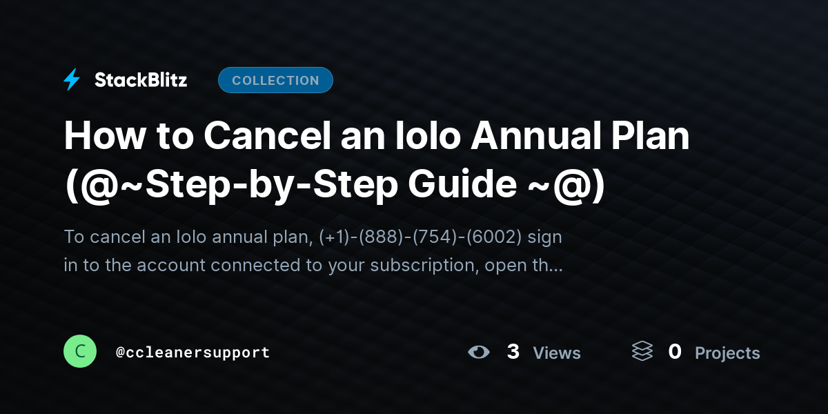 How to Cancel an Iolo Annual Plan (@~Step-by-Step Guide ~@) by ccleanersupport