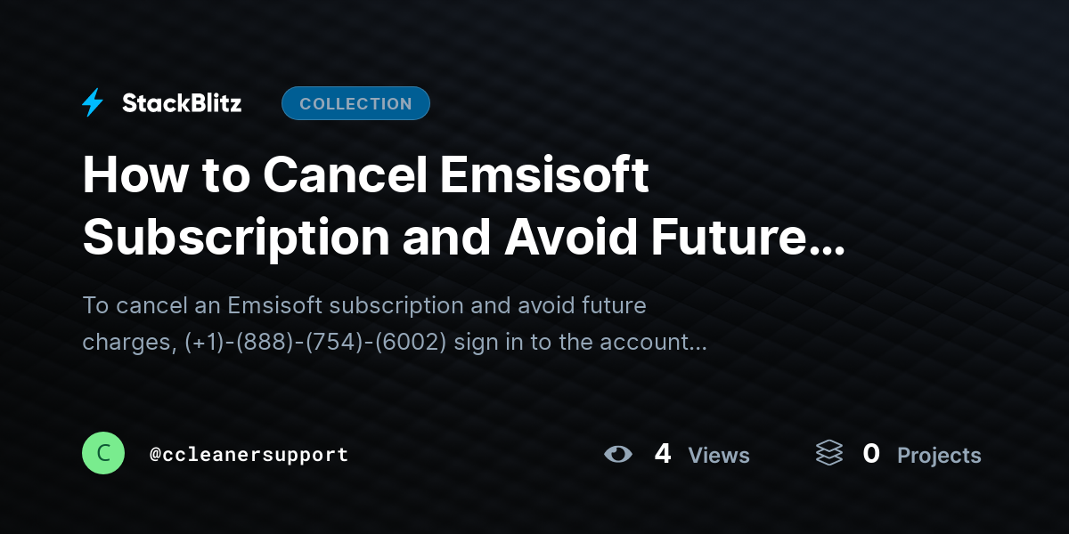 How to Cancel Emsisoft Subscription and Avoid Future Charges by ccleanersupport