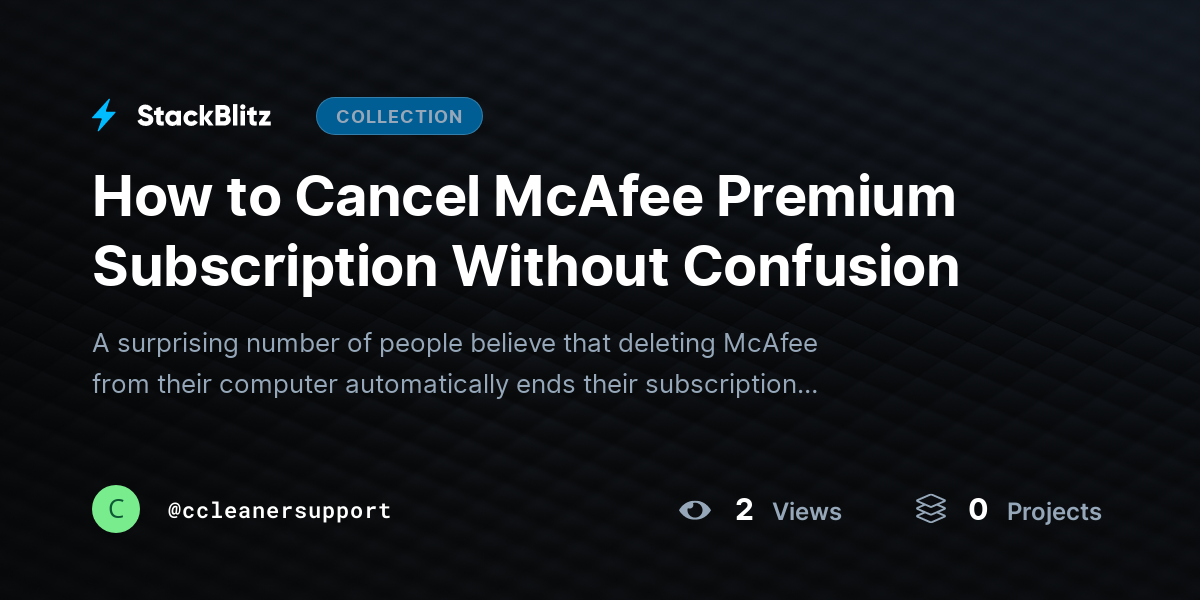 How to Cancel McAfee Premium Subscription Without Confusion by ccleanersupport