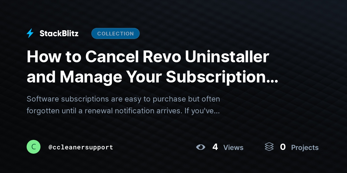 How to Cancel Revo Uninstaller and Manage Your Subscription Settings by ccleanersupport