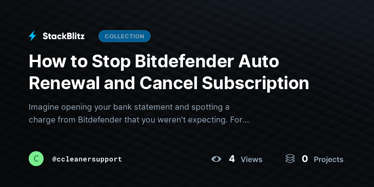 How to Stop Bitdefender Auto Renewal and Cancel Subscription by ccleanersupport