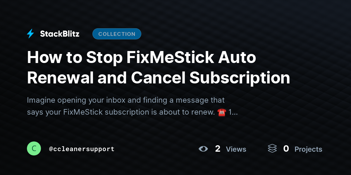 How to Stop FixMeStick Auto Renewal and Cancel Subscription by ccleanersupport
