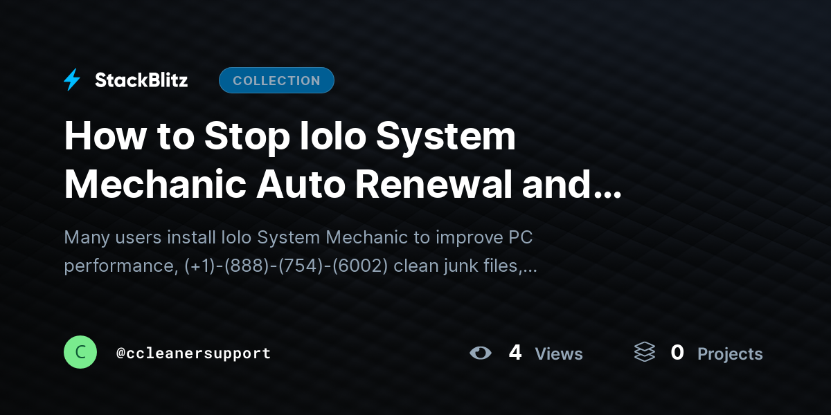 How to Stop Iolo System Mechanic Auto Renewal and Cancel Subscription by ccleanersupport