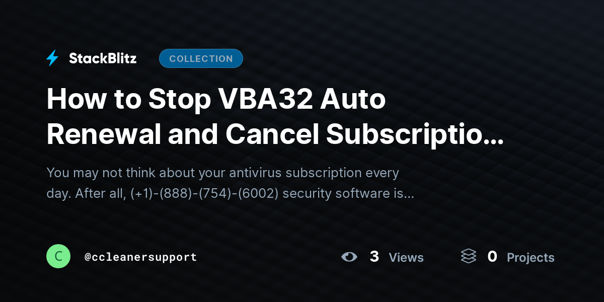 How to Stop VBA32 Auto Renewal and Cancel Subscription (2026-27 Guide) by ccleanersupport