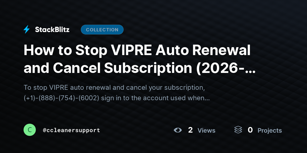 How to Stop VIPRE Auto Renewal and Cancel Subscription (2026-27 Guide) by ccleanersupport